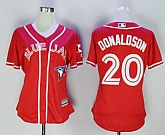 Women Toronto Blue Jays #20 Josh Donaldson Red Alternate New Cool Base Jersey,baseball caps,new era cap wholesale,wholesale hats